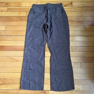 Linen Draw String Lounge Pants; size 4, brown (EUC)